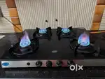 Glenn 4 burner toughened glass gas stove