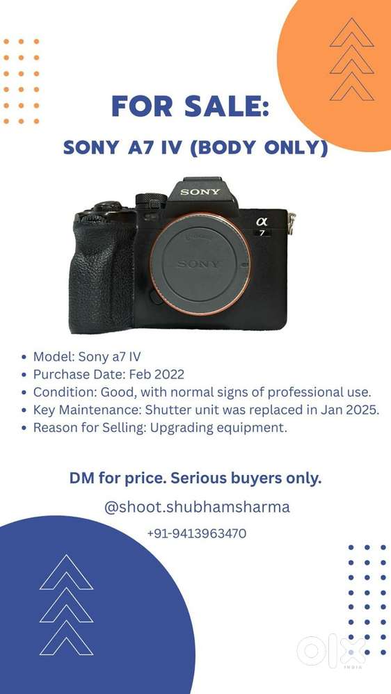 FOR SALE: Sony a7 IV (Body Only)
