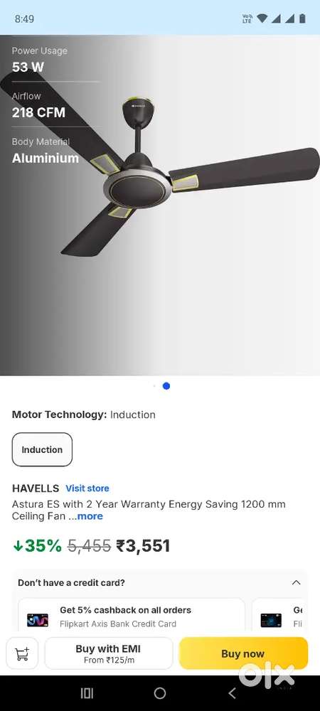 1200mm celling fan ASTURA HAVELLS