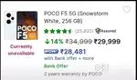 Scratchless Poco f5 5 g 8/128 gb for sell