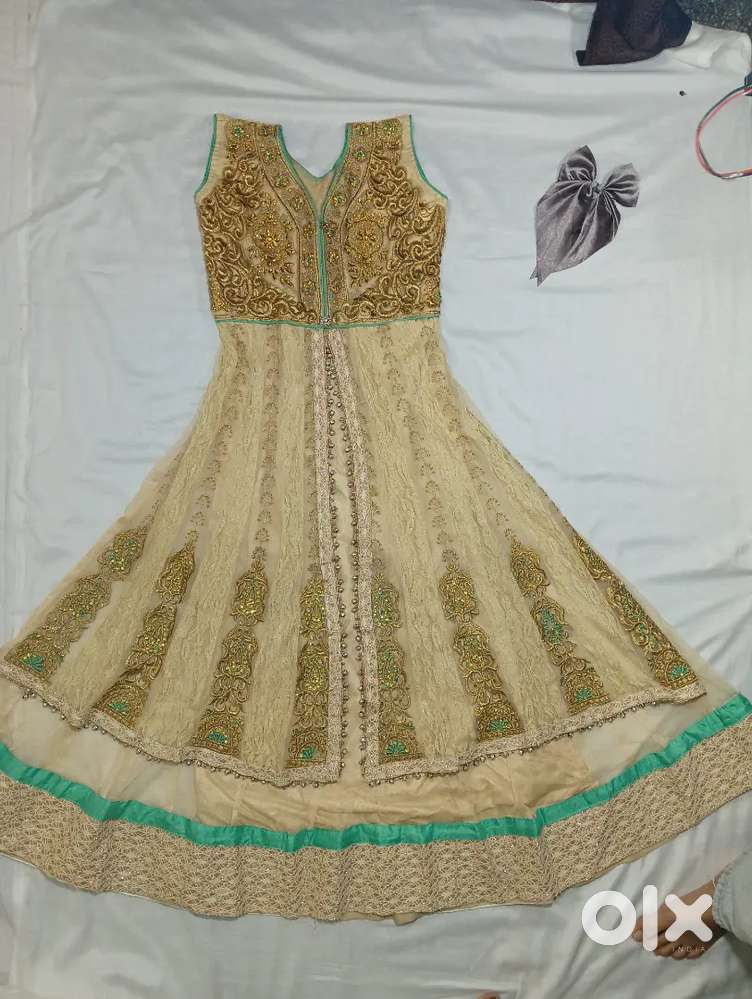 Golden Anarkali Dress –