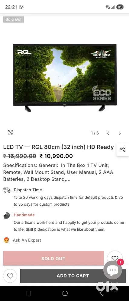 Seal pack led TV RGL URGENTLY FOR SALE 32 inches