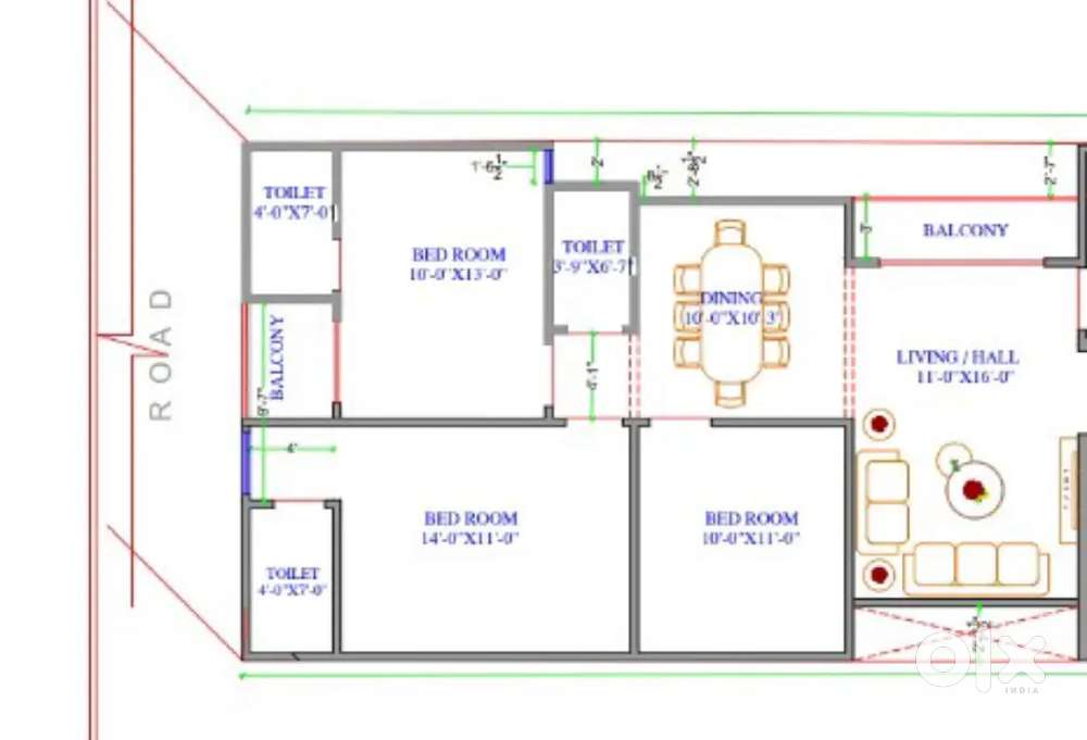 3 BHK flats for sale at shastripuram Kings colony
