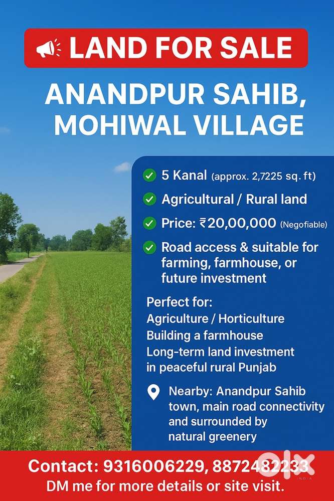 Land for sale in anandpur sahib punjab