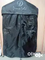 Diwan Saheb Men's Polyester design Coat, Trouser and Stole (Black)