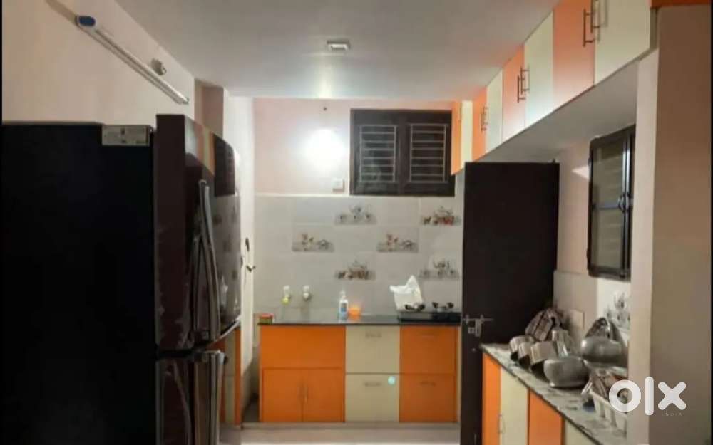 Double bed room flat with semi furnished