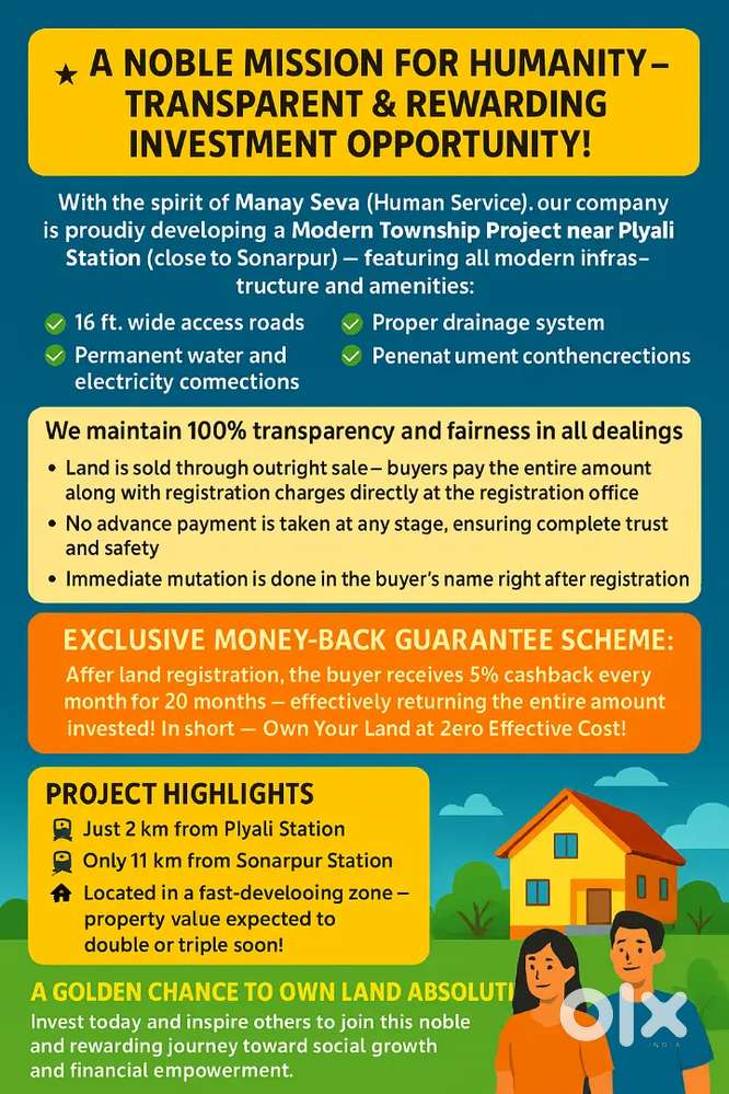 Plotted land available for sale near Sonarpur Piali near station -2km