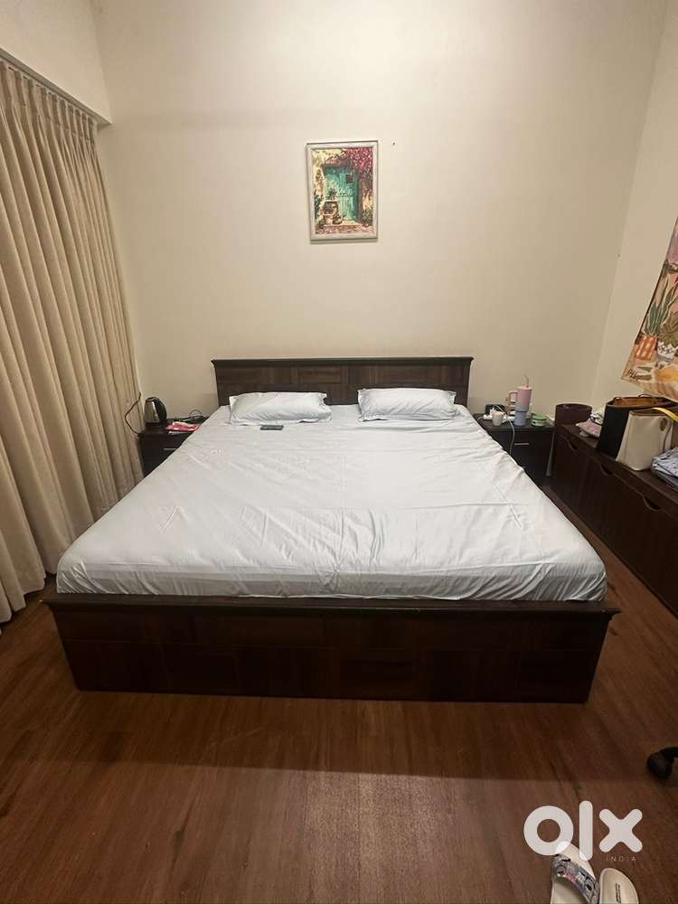 Bed and 2 side tables set / cupboard and chair set