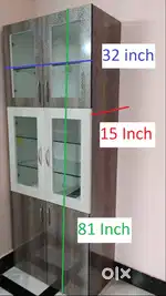 Glass and wooden Showcase cupboard