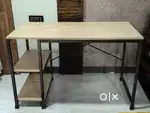 Wooden Study / Office Table with Side Shelves – Great Condition