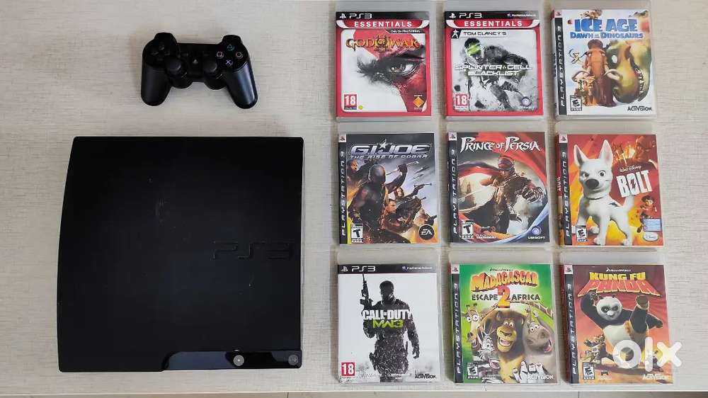 PS3 with 1 Controller and 9 games