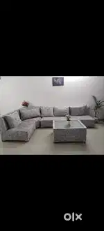 7 seater sofa and table