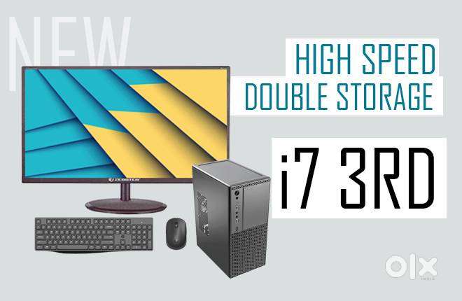 monitor 22 inch  cpu i7 3rd gen  computer set  highspeed desktop pc