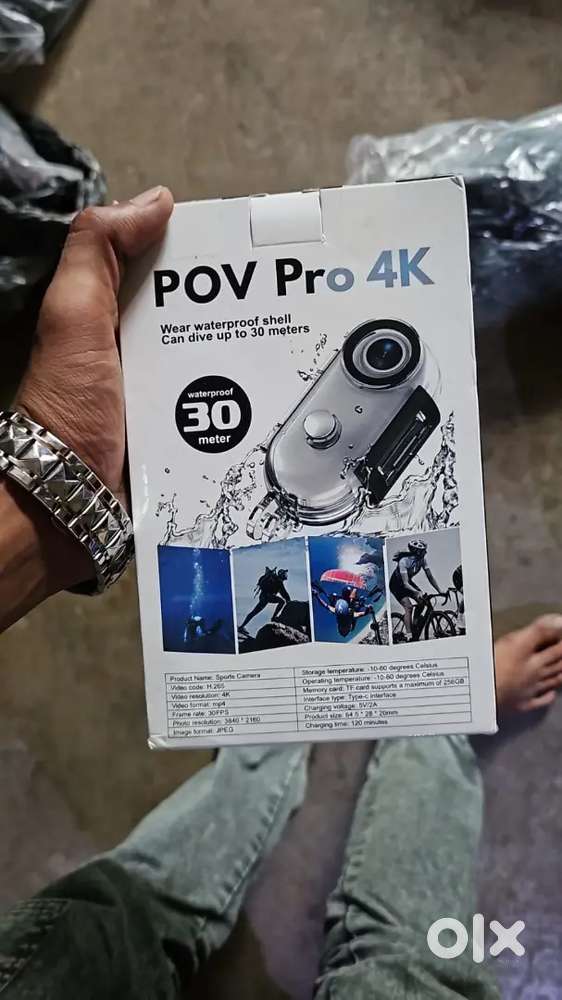 POV Pro 4K UHD Action Camera with full accessories and free projector.