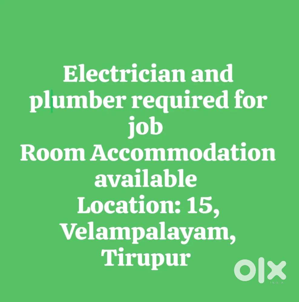 Electrician and plumber work technician, room accommodation available