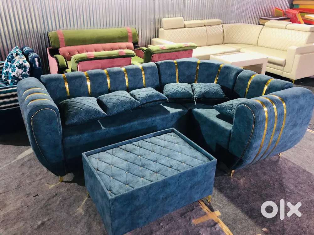 Golden strypes l shape sofa set only available in Starf furniture