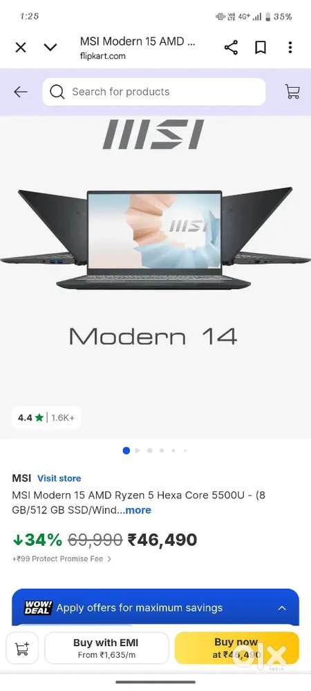 Laptop bechna hai MSI morden 14