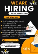 Rapido Cab Drivers Job