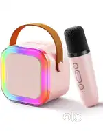 Portable karaoke speaker with mini portable wireless microphone