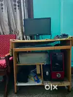 PC with computer table in fully running condition