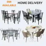 Brand New 4/6 Seater Dining Set Table Tempered Glass Ceramic Wooden