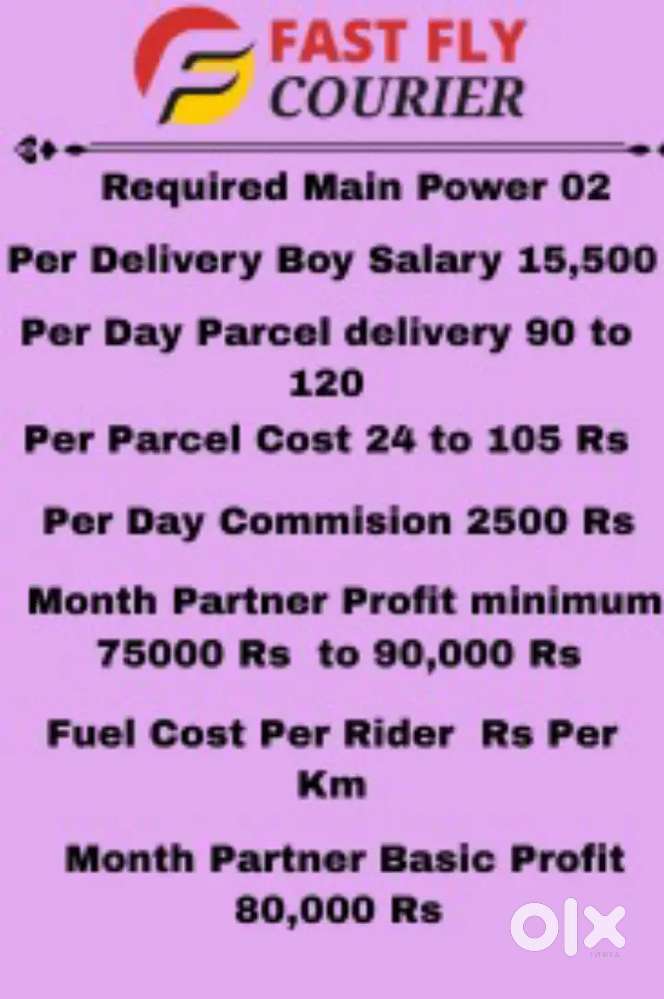 Hame  20 delivery boy ki Jarurat hai 200/240 parcel delivery karna ha