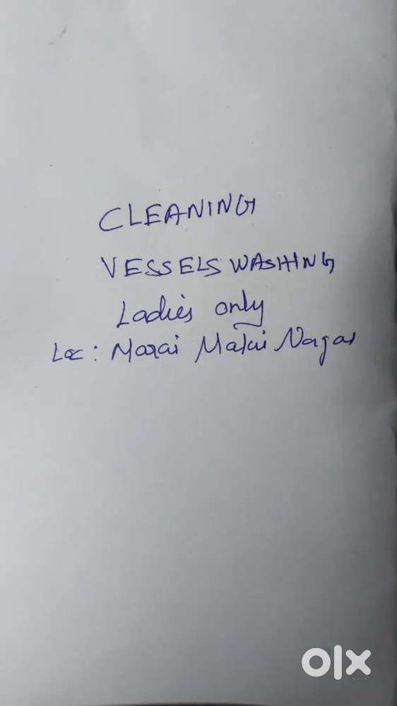 Cleaning work, vessels washing