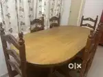 Wooden Dining table & 6 chairs