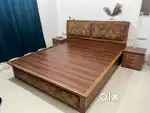 King size bed with 2 sode table hudraulic storage