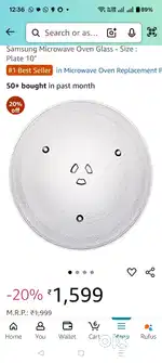 Microwave Glass Plate for 25 litre size