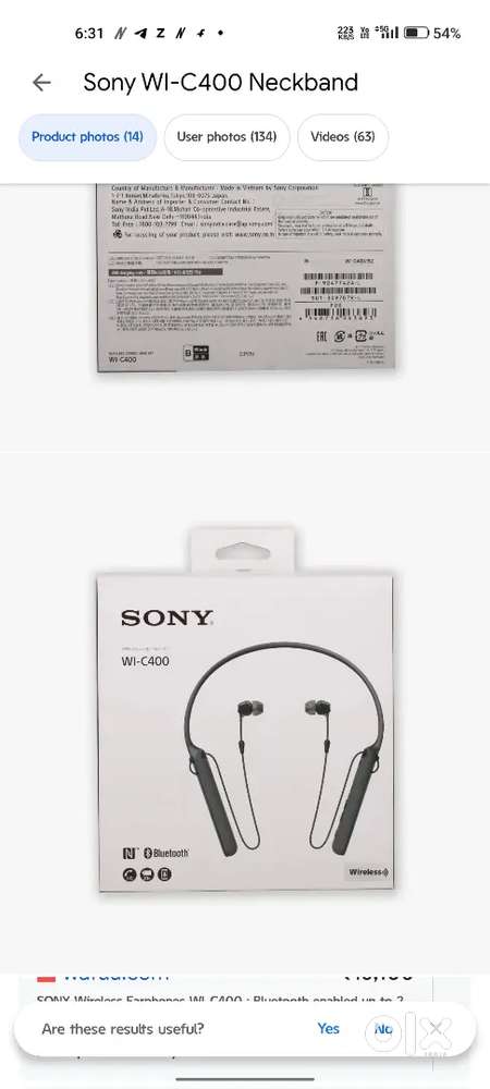 Sony WI-C400 Neckband ( original )