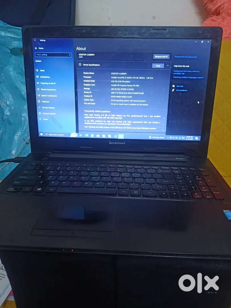 Lenova i3 processor 238GB SSD