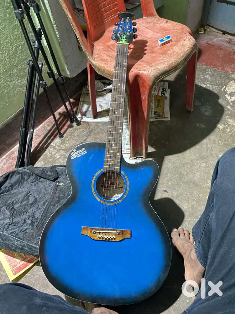 Guitar in blue colour