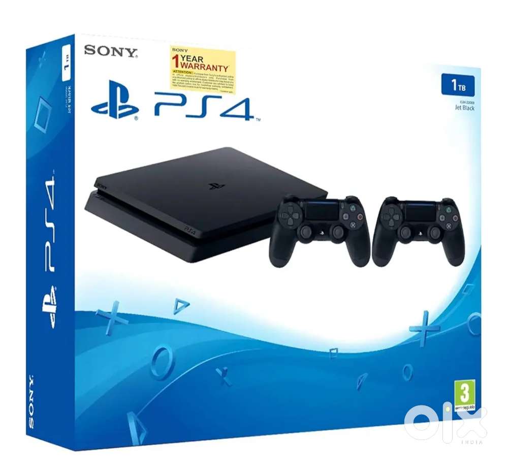 Sony PS4 1TB Slim Console with Additional Dualshock Controller (Black)