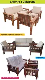 SAIRAM FURNITURE brand new teak wooden sofa with cushion offer sale
