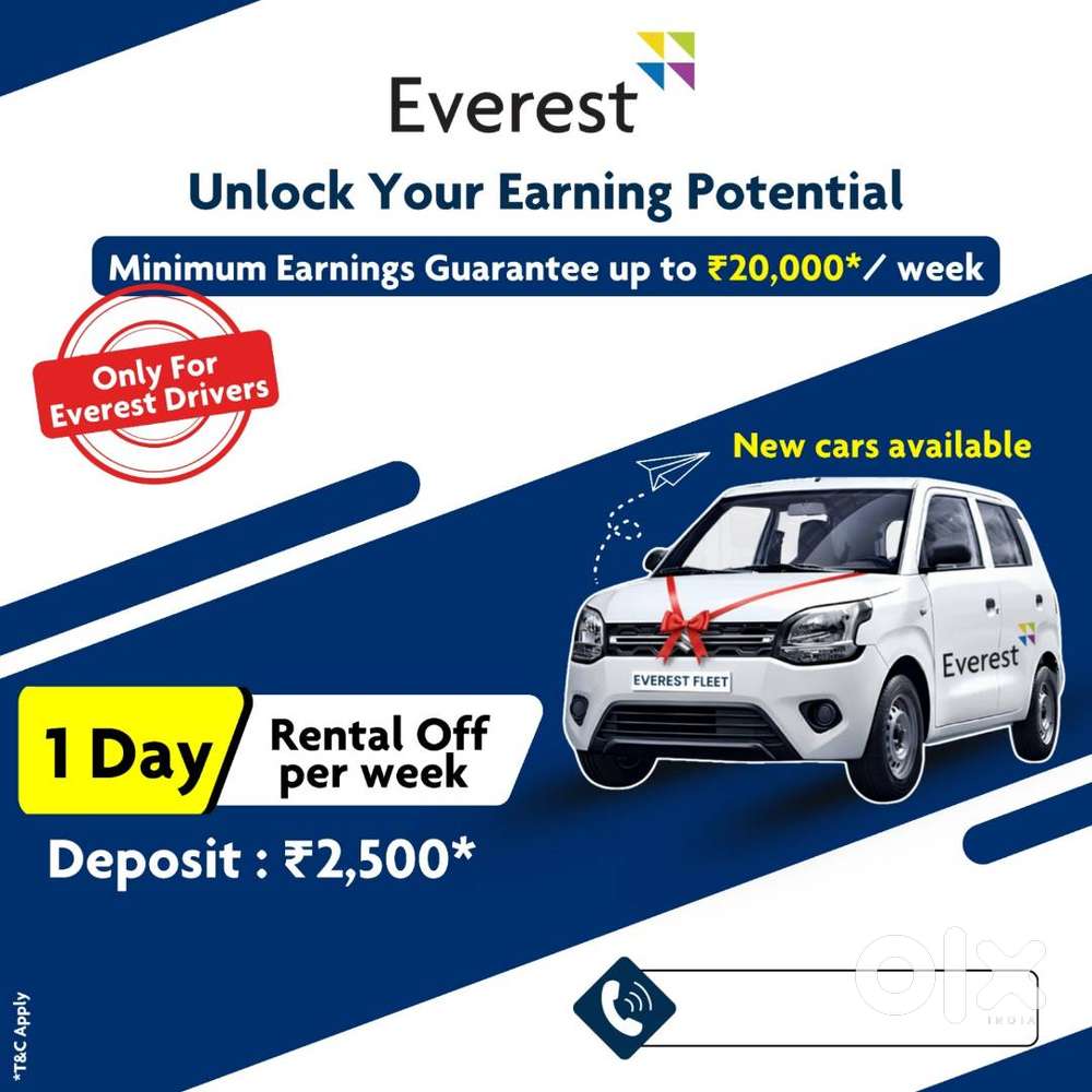Everest Fleet Driver Job/Driver Wanted/Rapido Ola Uber/Car Leasing Cab