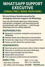 WhatsApp Support Executive (Female Only  Work From Home)
