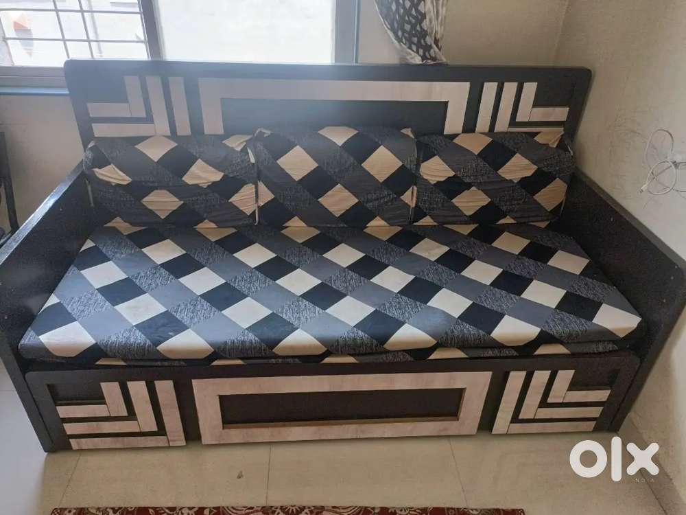 Sofa cum bed, wardrobe kitchen rack