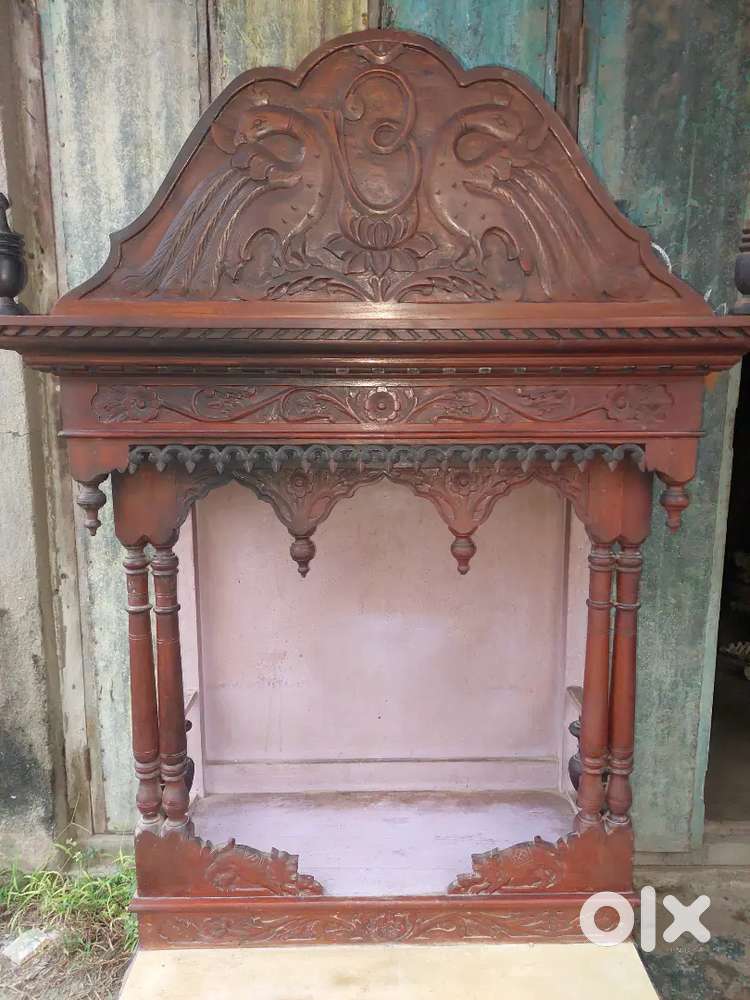 Big size Traditional Segun Wood Mandir – Handcrafted & Polished