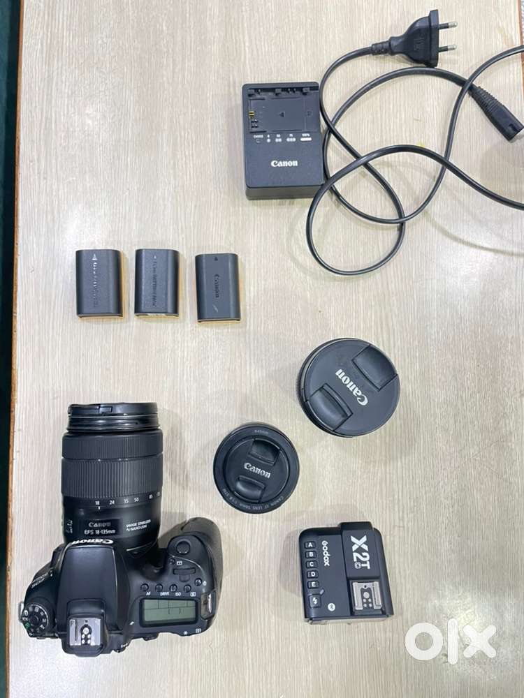 Canon 90D 4K 18-135mm + 50mm + 10-18mm lens + godox xt2 pro trigger