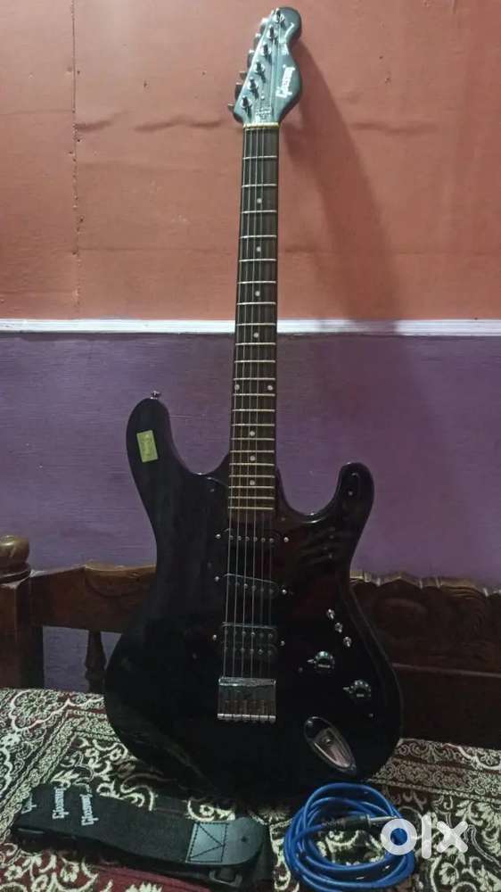 Givsun Electric Guitar Blue Diamond Glossy Black and Cube