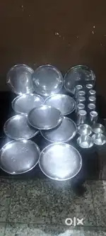 Heavy 10 plates big , 10 gilas,4 katories Total 24 piece only Rs.2400