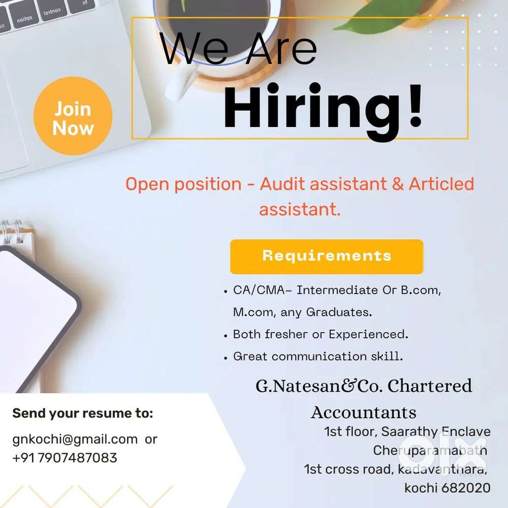 Required Audit assistant /Articled assistants