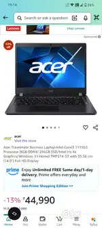 Acer Travelmate i3 11th gen Nvme+ 1tb Hdd