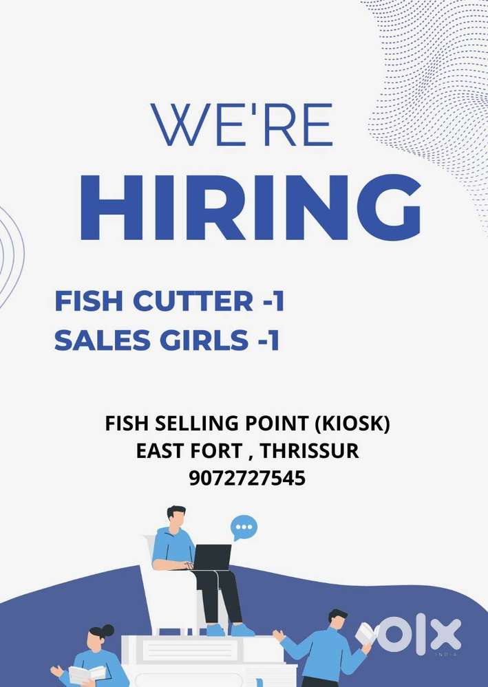Fish cutter and sales girls delivery boy