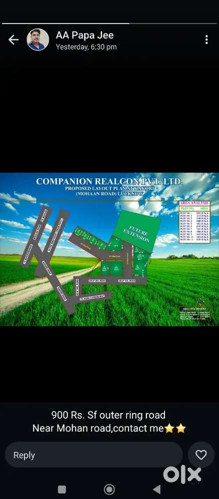 Selling plots in lucknow 990 ₹sq feet