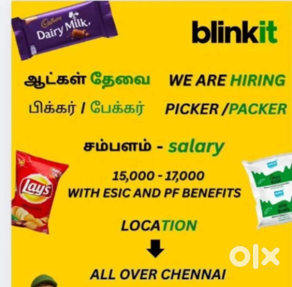 Warehouse staff for Blinkit and Swiggy Instamart