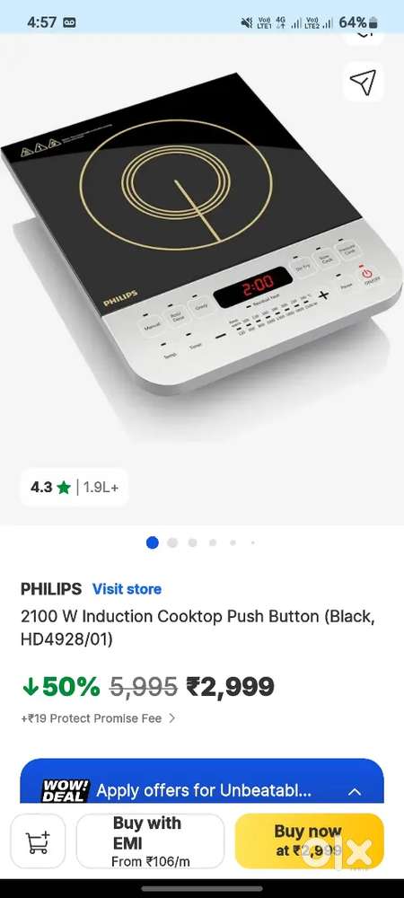 induction cook top push button.