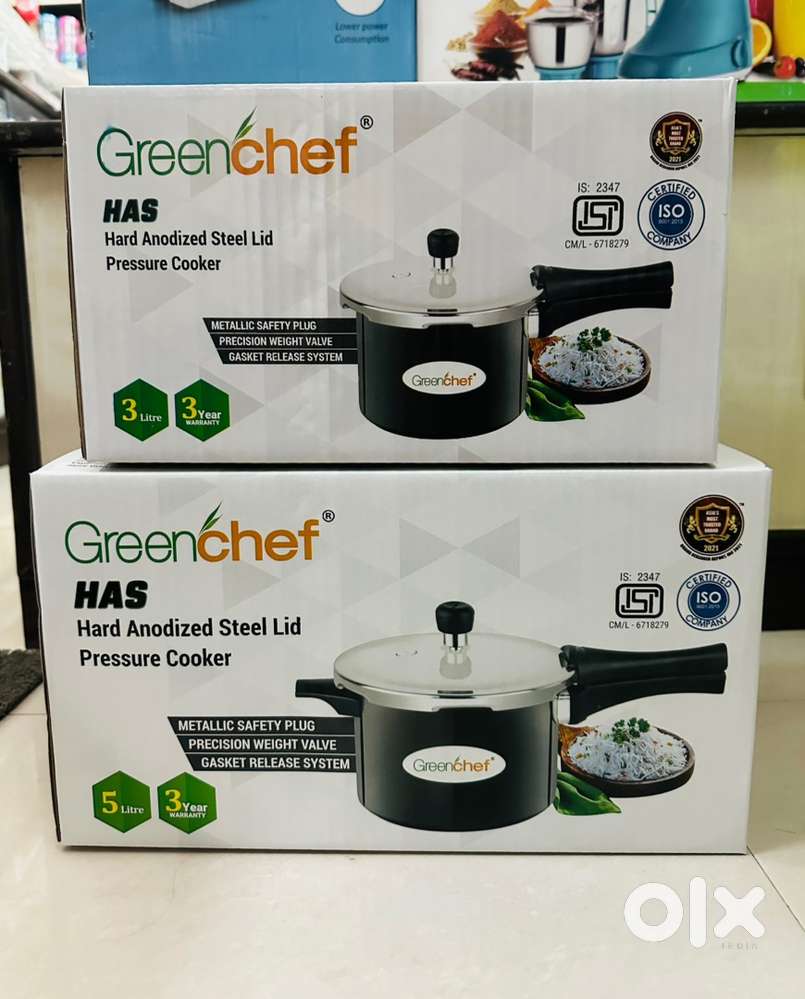 Brand New Greenchef Hard Anadoised 3L+5Litres Pressure Cooker MRP-5500