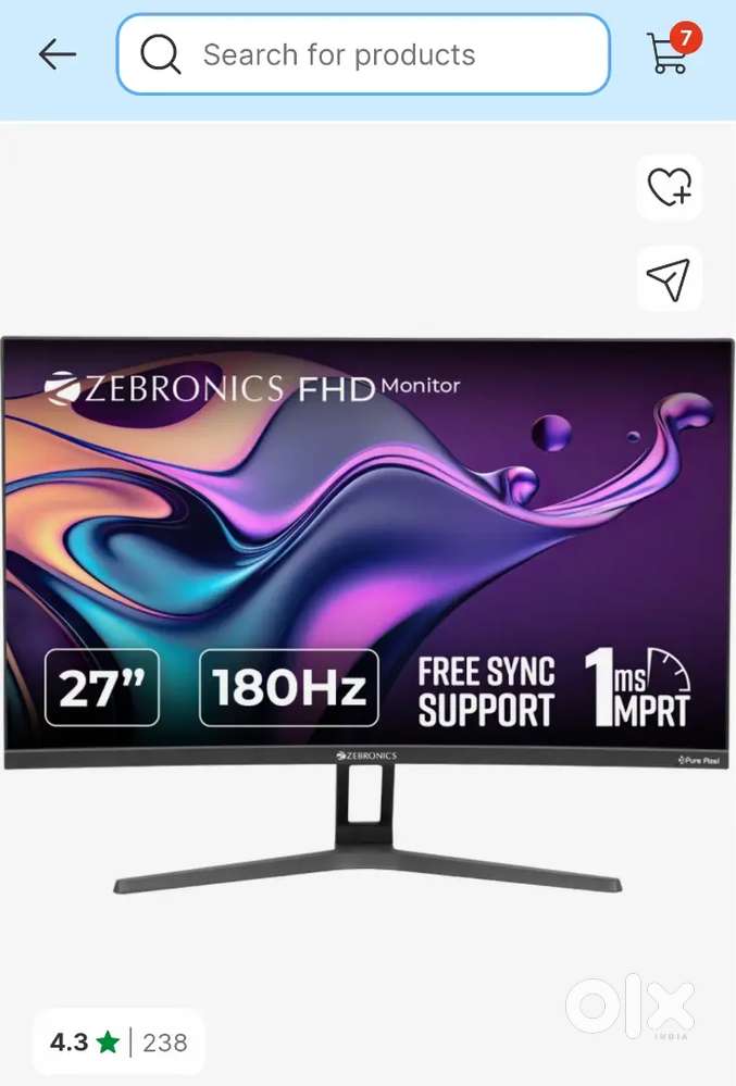 Zebronics brand new curved monitor